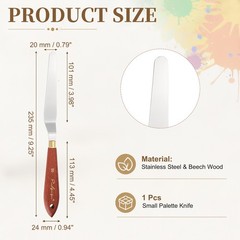Palette Knife Painting, 9.3″ Stainless Steel, Mahogany Finish(Spatula)