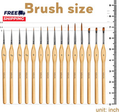 Miniature Paint Brushes 15PCS Model Brushes Detail Paint Brush Set Fine Detailin