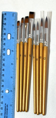 Watercolor Paint Brush Set of 8 – 4 Round -4 Flat NEW-$.87 each! The Fine Touch