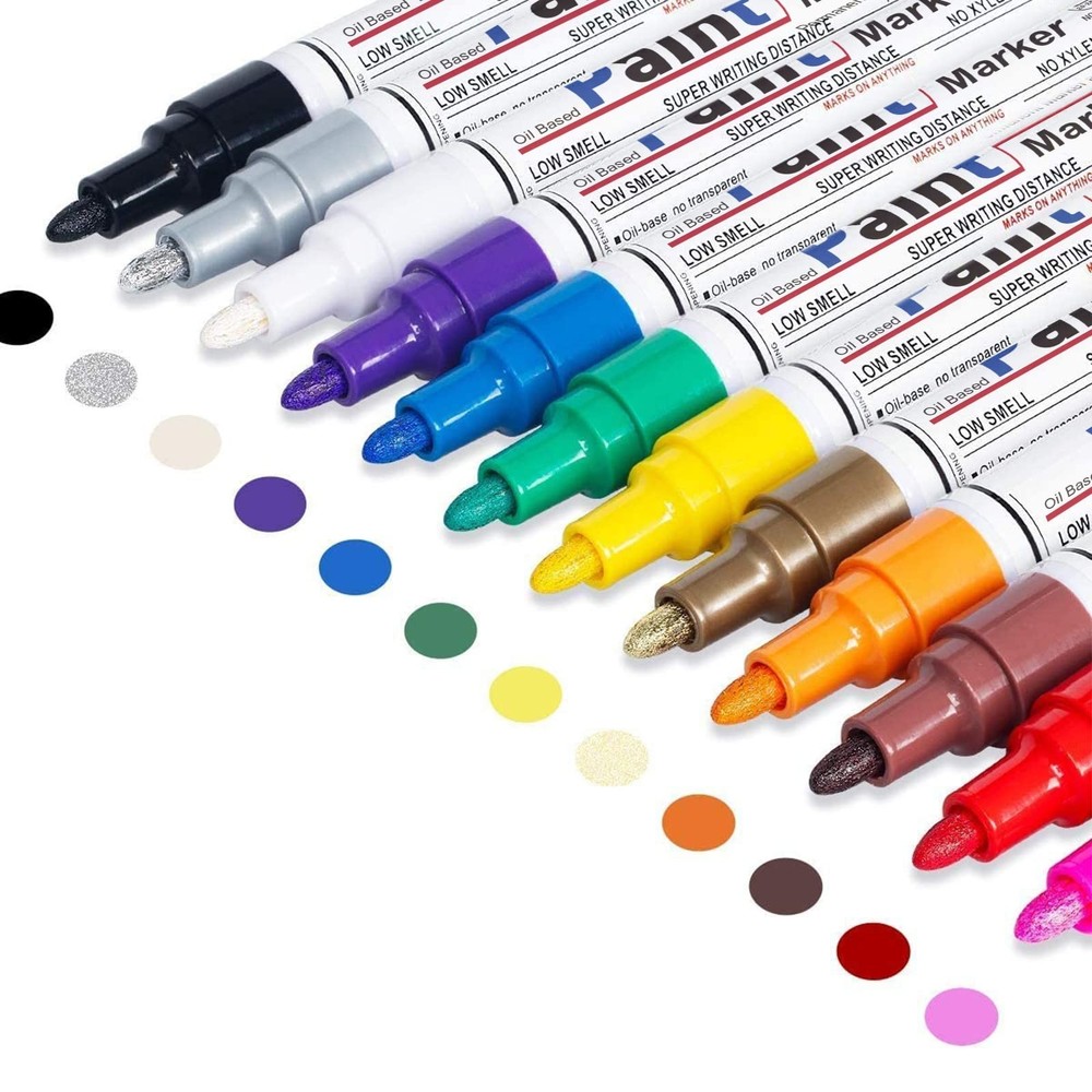 Oil Based Paint Pen, Permanent Paint Marker: Quick-Dry, Waterproof Marker Set…