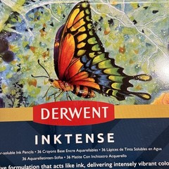 Derwent Inktense 36 Tin Set of Assorted Artists Colour Water-Soluble Ink Pencils