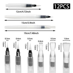 NoxWisp 12 Pcs Refillable Watercolor Brush Pen Set, Leakproof Watercolor Brus…