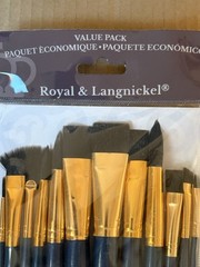 Royal & Langnickel Watercolor Acrylic Tempera Art Paint Brush Set 12 PC