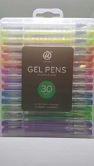 Assorted Colored Gel Pens, Glitter, Neon, Pastel, 30-Count