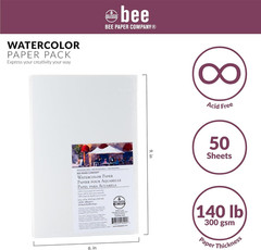 Bee Paper 6″ X 9″ Watercolor Paper Pack, 140Lb, 50 Sheets