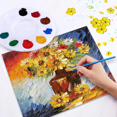 Painting Brush Palette Set, with 12 Packs of 120 Brushes and 12 Palettes,Nylon B