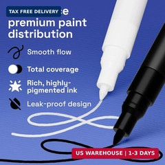 ARTISTRO 6 Black & White Acrylic Paint Pens – 0.7mm Extra-Fine Tip Markers – Pai