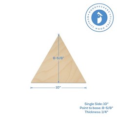 Triangle Wooden Cutouts 10″, Unfinished Crafts & Geometric Decor | Woodpeckers
