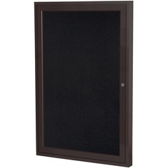 Ghent’s 24″ x 18″ 1 Door Enclosed Bulletin Board in Black