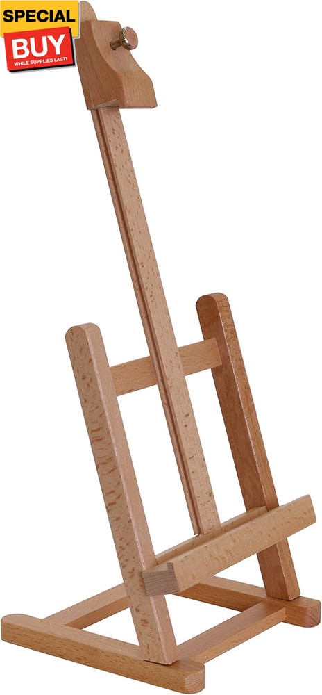 16″ Mini Tabletop Wooden H-Frame Studio Easel – Artists Adjustable Beechwood Pai