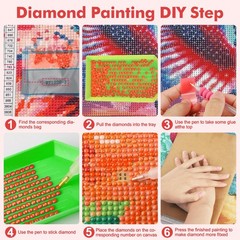 Independence Day Diamond Art Kits for Adults Beginner, 4th of July 5D Diamond