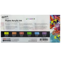 Acrylic Ink Premium 6pc x 20ml (0.7 US fl.oz), Acrylic Inks for Artists, Fluo…