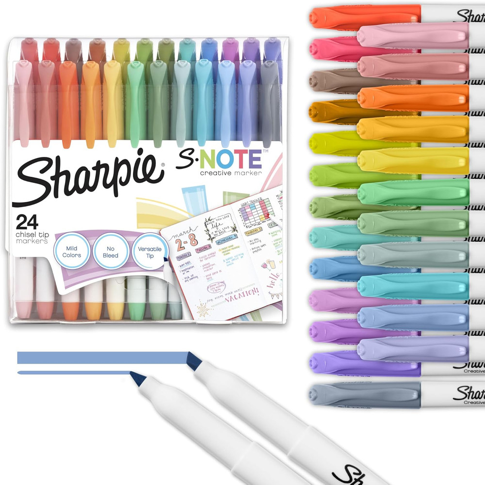 S-Note Creative Markers, Pastel Highlighters, Art Marker Set, Assorted Colors, C