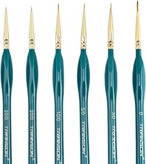 Transon Detail Thin Paint Brush Set 6pcs for Model Minature 6 PCS, Green