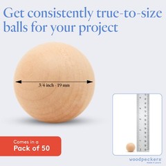 Small Wooden Balls 3/4 inch, Unfinished Round Birch Craft Balls | Woodpeckers