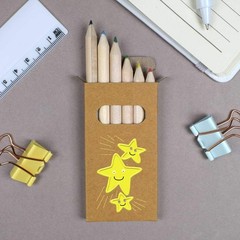 6 x ‘Shooting Star Party’ Short 85mm Pencils / Coloured Pencil Set (PE00068068)