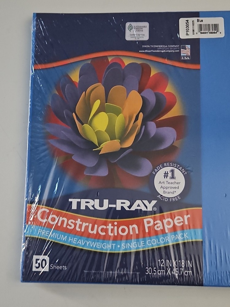 Tru-Ray Construction Paper Blue 103054. 50 Sheets On 1 Pack.