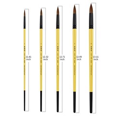 XDT#930 Mop Tip Art Brush 5 Pc #2#4#6#8#10 Set Premium Nylon Acrylic Watercolor