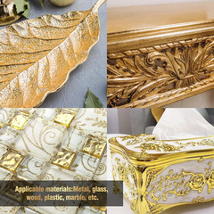 Gold Leaf Kit, 100Ml Gilding Adhesive and Varnish with 100 Gold Leaf Sheets for
