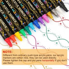 Betem 60 Colors Dual Tip Acrylic Paint Pens Markers, Premium Acrylic Paint Ma…