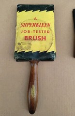 3 Vintage Wood Handle Paint Brushes 1 Natural Hair ..1 Brand New..4″..& 3-1/2″