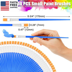100Pcs Small Paint Brushes Bulk, Flat Top Acrylic Classroom Brush for Kids Mini