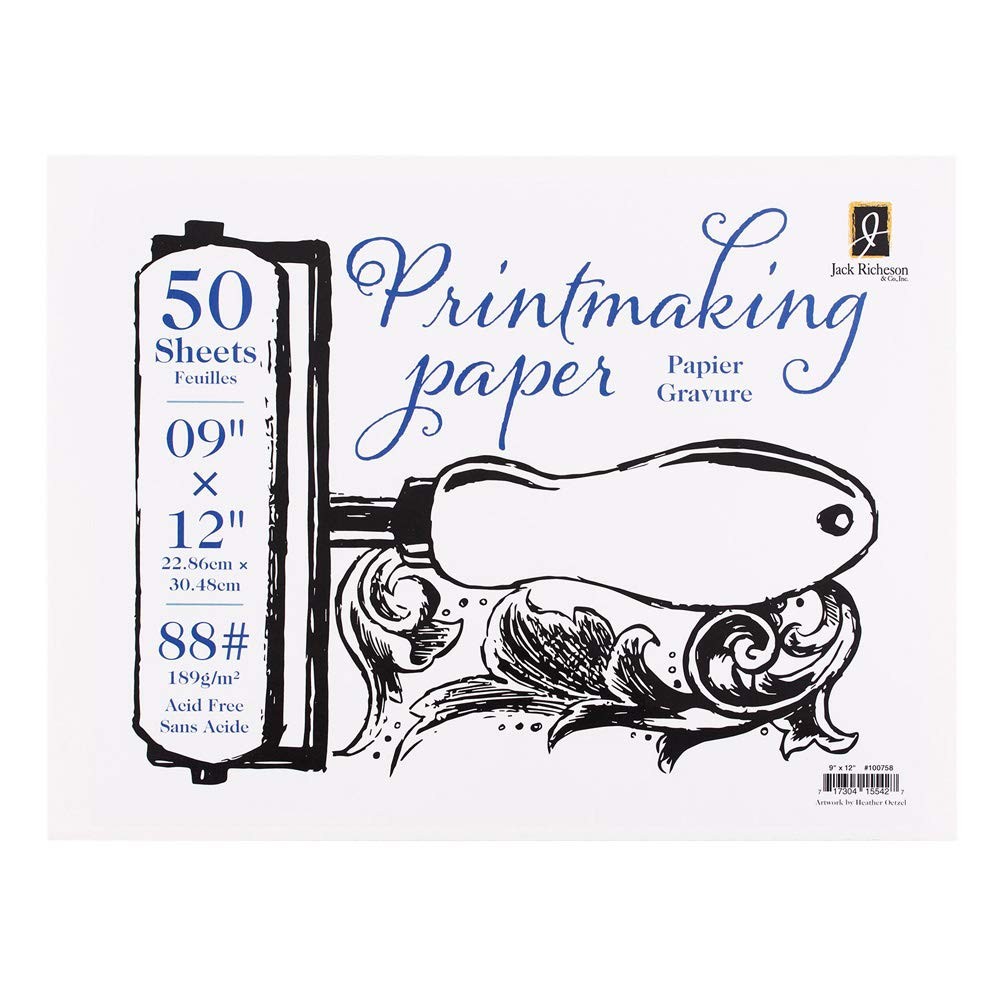 Richeson Printmaking Paper, 88# 12×9 inches, 50 Sheets (100758)