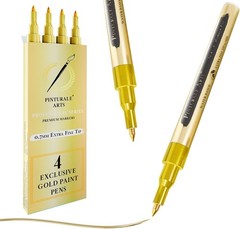 4 Gold Paint Pen Fine Tip | Set 4 Gold Paint Marker Metallic | Extra Fine Tip 0,