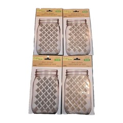 Lot 4 Crafter’s Square Glass Stickers Jar Silver Diamonds 156 Pieces New Pge-708