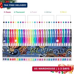 Aen Art Gel Pens for Adult Coloring Books, 30 Colors Fine Point Gel Marker Pen w