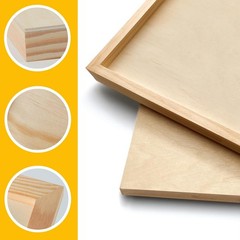 2 Pack Unfinished Wooden Canvas Panels, 6×12 Gallery Birch Wood Panels Kit, 1…