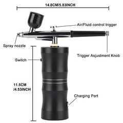 Portable Air Compressor Kit Airbrush Paint Spray Gun Nail Art Tattoo Airbrush