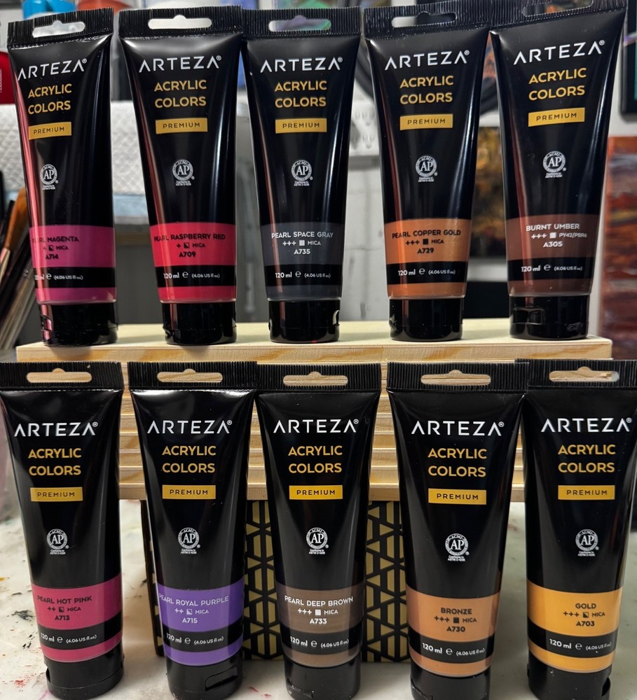 LOT OF 10 ARTEZA Premium Acrylics Paint 4 fl. oz. /120 ml Sealed No Duplicates