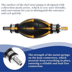 Fuel Pump Fuel Line Hand Primer Bulb 10mm 3/8‘’ inch Rubber fit 10mm 3/8 inch