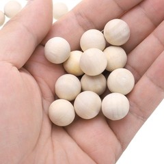 100 Pcs Wooden Round Balls 5/8″ (14mm) Unfinished Small Natural Wood Spheres