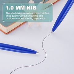 50 Pcs BallPoint Pens, Retractable Black Ink Bulk Pens, Dark Blue Casing