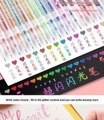 Glitter Highlighter Marker Set, Colorful Drawing Pens for Kids Journal DIY
