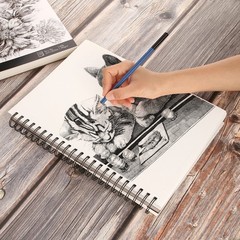 Art Sketch Book Drawing Pad 2 Packs Spiral Bound White Drawing Art Calligraphy