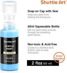 Shuttle Art 80 Colors Acrylic Paint, 2 Fl Oz (Pack of 80), 80