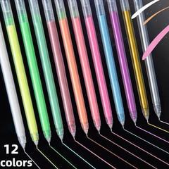 12Pcs Large Capacity Color Highlighter Pens for DIY Drawing & Marking