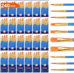 Versatile 240-Piece Nylon Brush Set for Watercolor, Acrylic, and Oil Painting