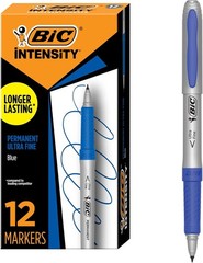BIC Intensity Blue 12 Count (Pack of 1), Ultra Fine Tip Ink Markers