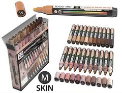 22 Acrylic Paint Marker Pen Skin Flesh Tones Pro Color Series Set 3mm Medium Tip