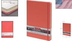 8.3 x 11.8 Inches Coral Red Sketchbook – Ideal for Watercolor & More