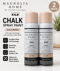 Magnolia Home Spray Paint ELLA ROSE Chalk 12oz KILZ Indoor Outdoor 2 Pack