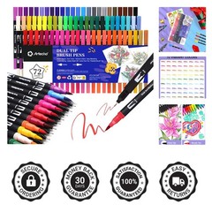 Adult Coloring & Calligraphy Set: 72 Non-Bleed Markers for Creative Minds