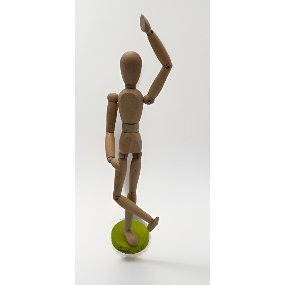 Artist’s Posable Jointed Articulated Figure Sketch Model Natural Wood 13” {Q}