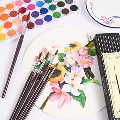 Kolinsky Sable Watercolor Art Painting Brush Round Red 6 Brushes Professional