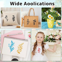 Flower Stencils for Painting Reusable 42pcs Wall Art Crafts Leaf Templates for