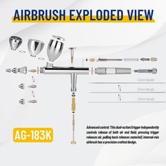 Precision Airbrush Kit with Stainless Steel Nozzles – Ideal for All Art Forms